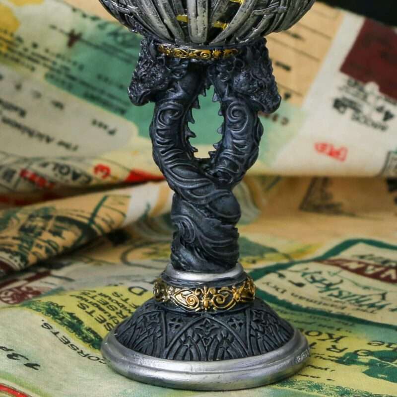 wine goblet dragon detail