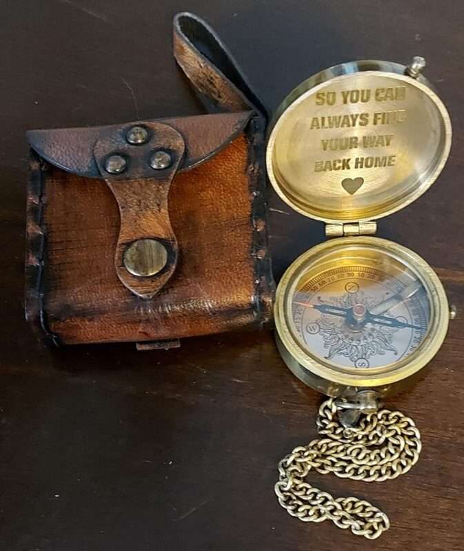 compass and pouch