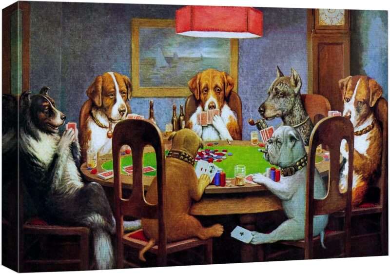 dogs playing poker