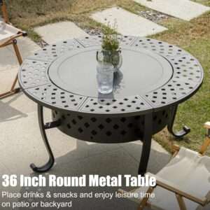 3 in 1 Sear: Tabletop Wood Burning Fire Pit with BBQ Grills