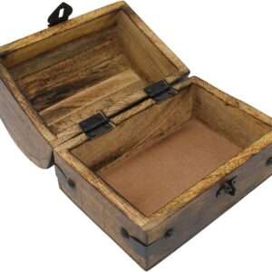 Nautical Wooden Treasure Chest for Keepsakes and Jewelry