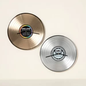 Custom Personalized Gold and Platinum Record Clock