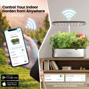 Smart Indoor Herb Garden Kit: LED Lights, Automatic Watering