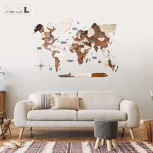 3D Wooden World Map for Family Room – Explore Your World