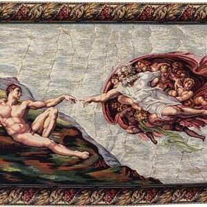 Michelangelo’s Creation of Adam Woven Tapestry