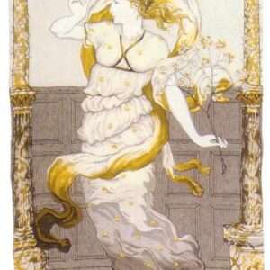 Goddess of Spring Tapestry: Medieval Stained Glass Art