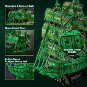 Glow-in-the-Dark Flying Dutchman 3D Puzzle: Haunted Pirate Ship