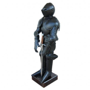 Medieval Mini Black Knight 14th Century Statue – Armored Collectible Figurine