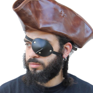 Handmade Pirate Leather Eye Patch – Dark as Night