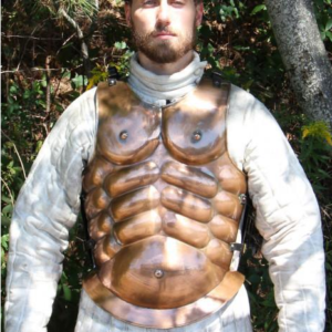 Roman Conqueror Muscle Cuirass – Blackened Brass Steel Armor