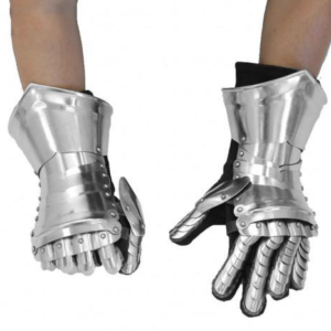 Medieval Gothic Knight Gauntlets – 18g Steel Armor Gloves