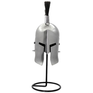 Mini Trojan Greek Helmet with Black Plume & Display Stand