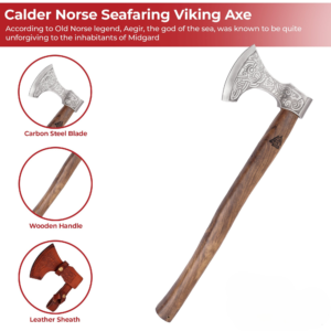 Draugr Viking Battle Axe – Carbon Steel Norse Warrior Weapon