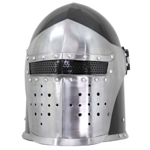 Siege Sentinel Visored Barbuta Helmet – 16g Steel
