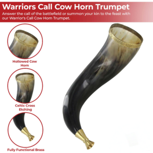 Warrior’s Call Viking Cow Horn Trumpet with Brass Mouthpiece