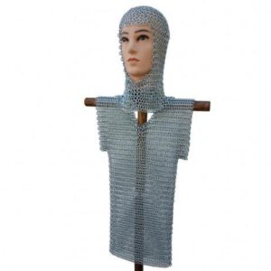 Kids Medieval Chainmail Habergeon & Coif Armor Set