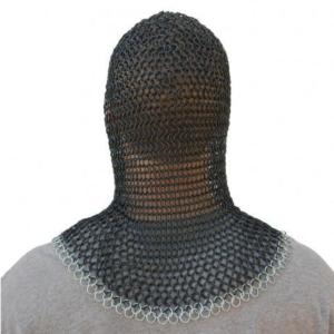 Blackened Medieval Chainmail Coif – 11th–14th Century Armor