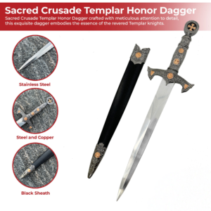 Sacred Crusade Templar Honor Dagger with Sheath