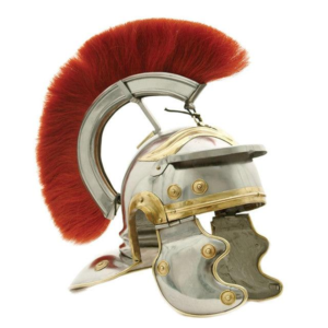 Roman Centurion Helmet Transverse Crest with Red Plume